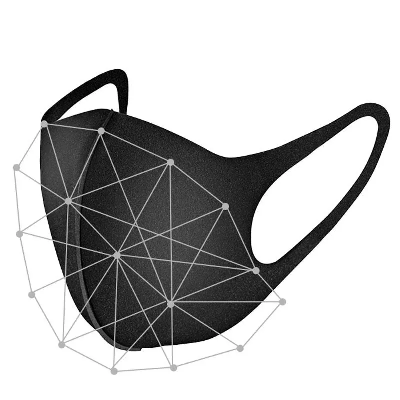 1PC Fashionable Non-disposable Dust-proof Breathable Ice Silk Masks Black Mascarilla | Красота и здоровье