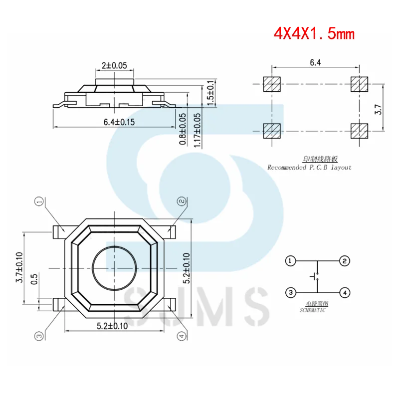 10 typ Tactile Push Button Touch Micro Schalter Tasten Schlüssel Komponente Paket Auto Fernbedienung Schlüssel Schalter 4*4*0,8 1,5 3*6*5 – Detail 23