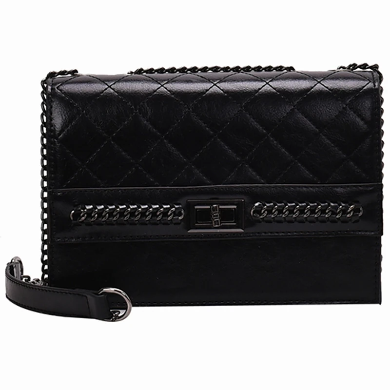 

191218 iVog New Arrival Everyday Female Small Crossbody Messenger Handbag Fashion Chain Black Hand Bags for Women 2019