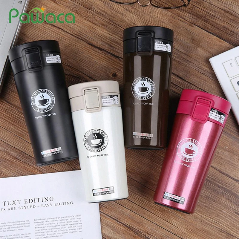 cheap Coffee Tumbler Leakproof Insulated Coffee Cup Travel Mug Stainless Steel Water Thermal Vacuum Flask Walled Coffee Drink Bottle