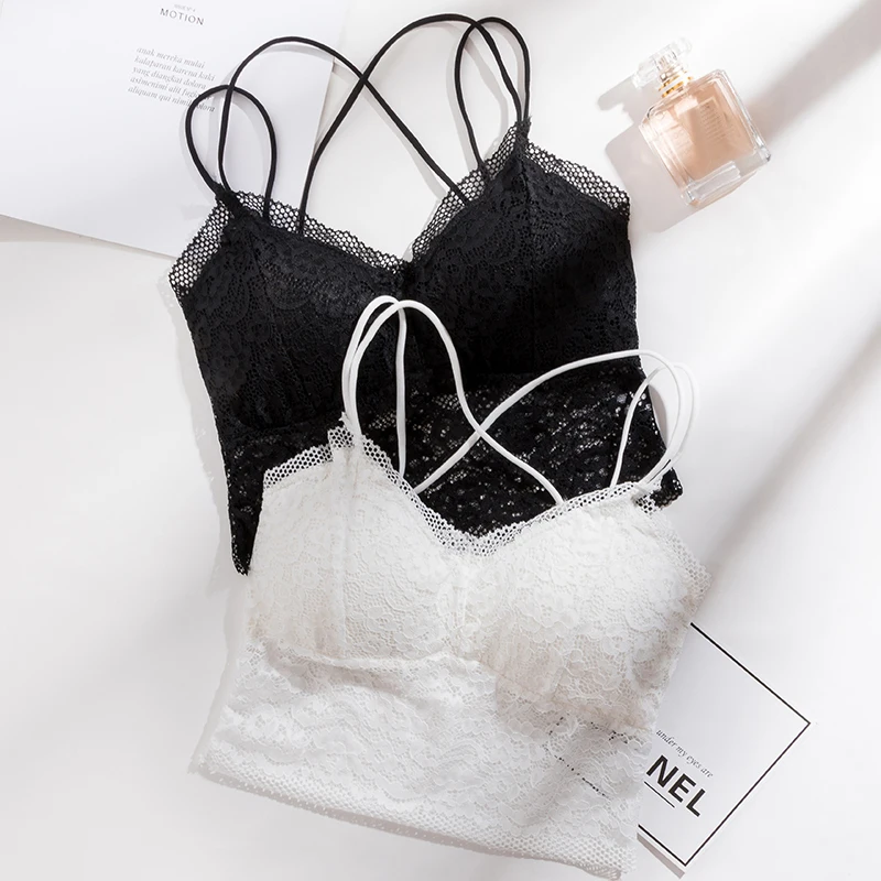 

Women Sexy Lace Strap Crop Top Bras Tube Vest Chest Wrap Ladies Girl Vest Underwear Night Suit