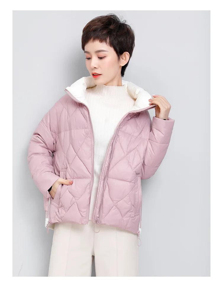 Off Season Short-height Short down Jacket WOMEN'S Dress Stand Collar New Style Fashion Casual Thick Loose-Fit Coat