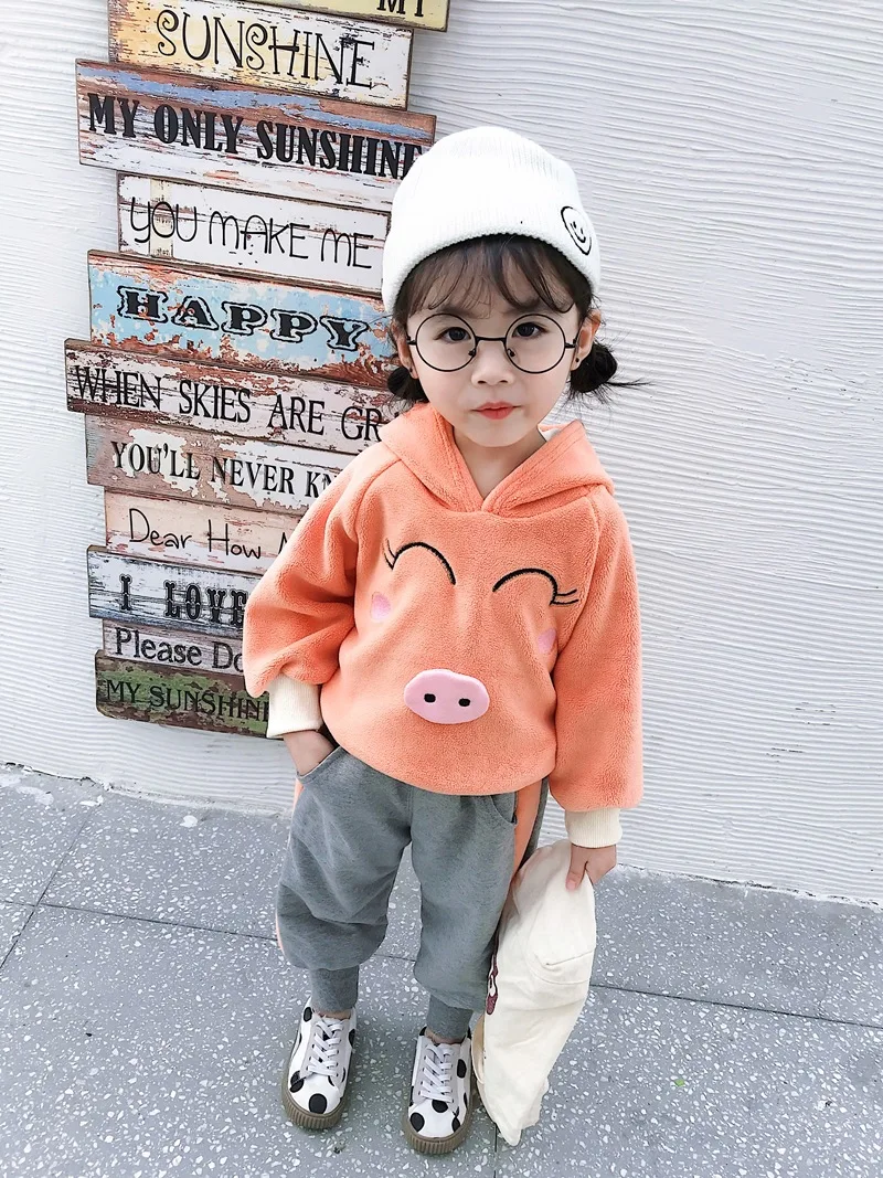 Baby Girls' Sets Winter Long-sleeved Coat and Pants