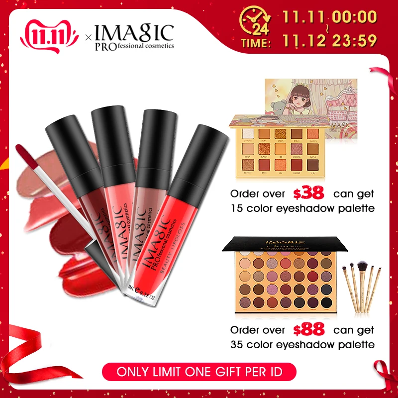 

IMAGIC Professional Makeup Lip Gloss Waterproof Matte Lipstick Long Lasting Multicolor Lipstick Set Cosmetic Lip Makeup
