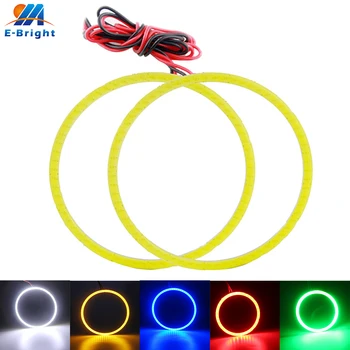 

80mm DC 12V COB 63 SMD 10 LM/SMD LED Car Halo Rings Light Waterproof LED Angel Eyes Universal Car Headlight white red blue 2X