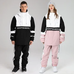 Windproof Fleece Women Snow Set Sport Hooded Men Ski Suit Sweatshirt Pant Female Snowboard Outfit Thermal Man Costume Clothes