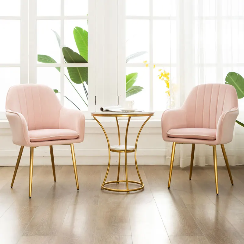 Скандинавский Железный роскошный стул для столовой, стул для макияжа, кофейный чайный стул с подушкой, домашний кабинет, спальня, кресло для гостиной