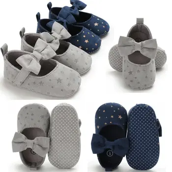 

Baby Girls Shoes Princess Sequin Star Bow Toddler Kids Girls Shoes Baby Casual Antiskid Sneakers Prewalkers Soft Crib Shoes