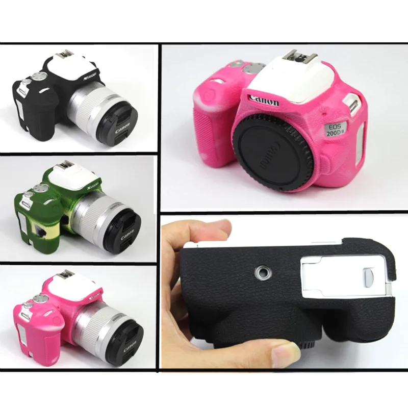 Резиновый силиконовый чехол для камеры Canon EOS 200D 200DII 250D Kiss X9 X10 Rebel SL2 SL3