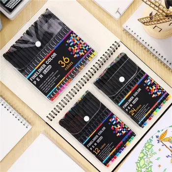 

60 Colors 0.4 mm Fiber Marker Pen Fineliners Watercolor Based Sketch Drawing Art Felt Tip Fine Point Hook Line Needle Pen