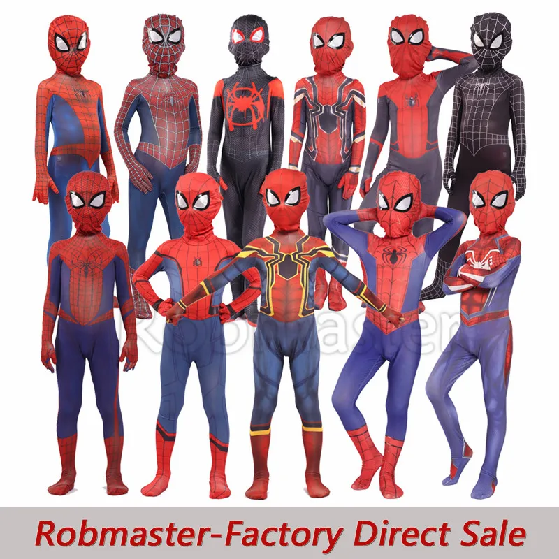 Kids Boys Spider Peter Parker Miles Morales Costume Raimi Spider ...