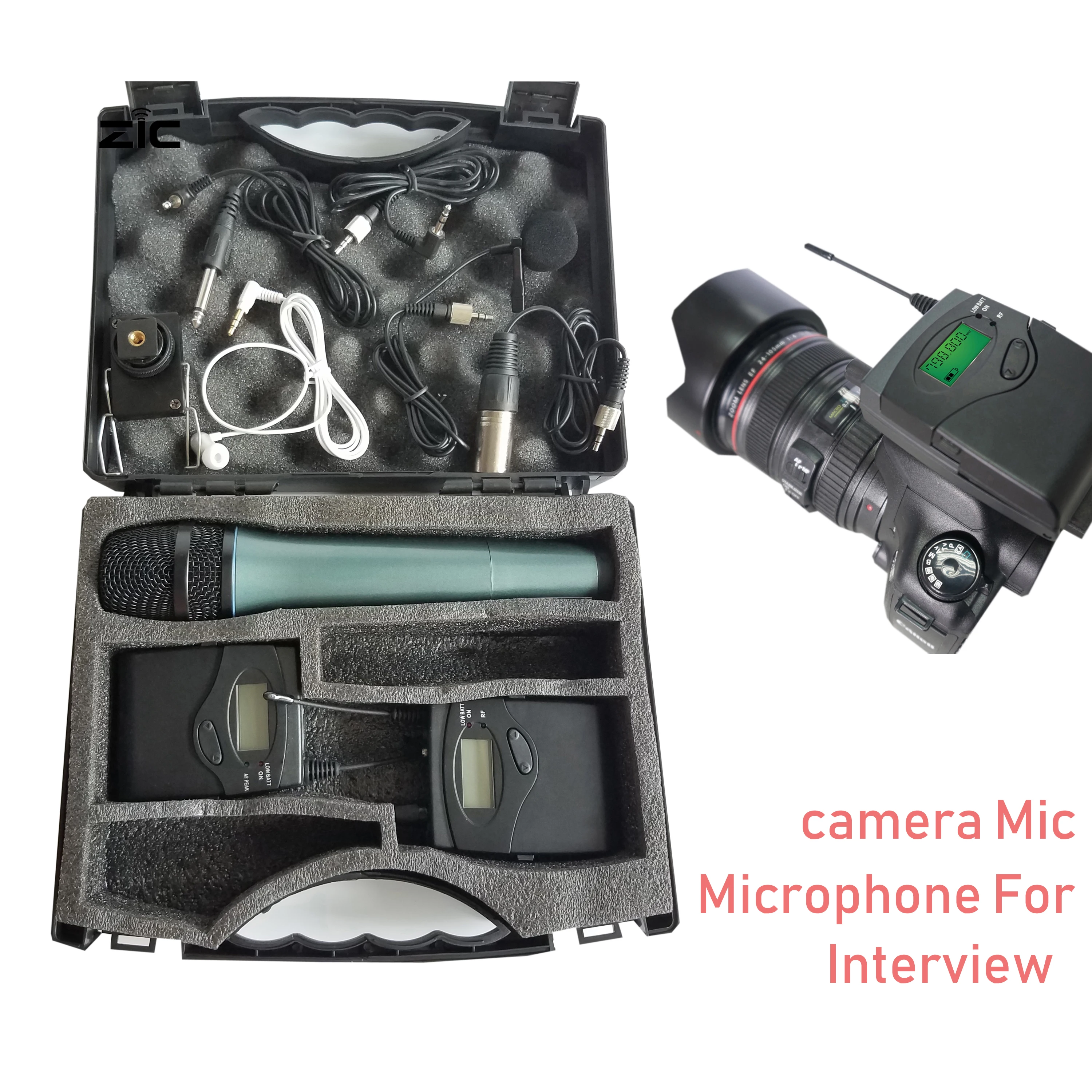 Leicozic Беспроводная система гида для интервью запись Lavalier Mic & Handheld микрофон