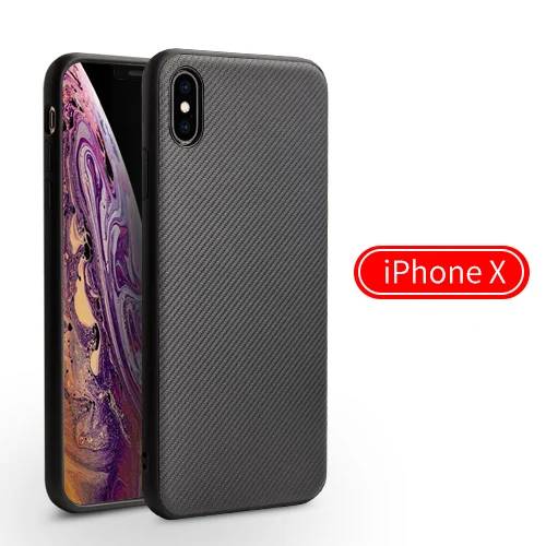 for iX QIALINO Модный чехол для телефона из углеродного волокна для Apple iPhone X/XS Fibre Feeling ультра легкий Чехол для iPhone XR/XS Max - Цвет: for iX