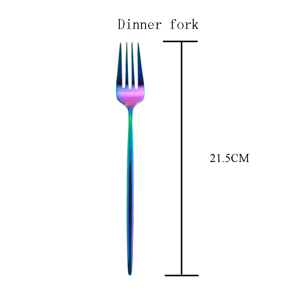 18/10 прибор из нержавеющей стали вилка Радуга вилка для торта вилка для фруктового салата столовая посуда черный десерт вилка Набор для дома отель Вечерние