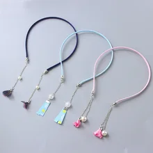 Дети бесмерные с поддельными серьгами резинки для волос с жемчугом милые Южная Корея леди принцесса кисточки оголовье девушки волосы фиксатор головной убор