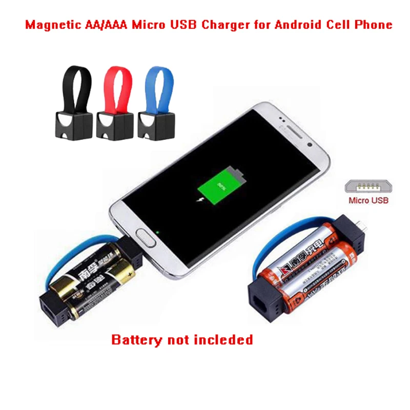 20CB Portable Magnetic AA/AAA Battery Micro USB Emergency Phone Charger Charge Phone/Mp3/Mp4/for PSP/GPS for HTC for Motorola