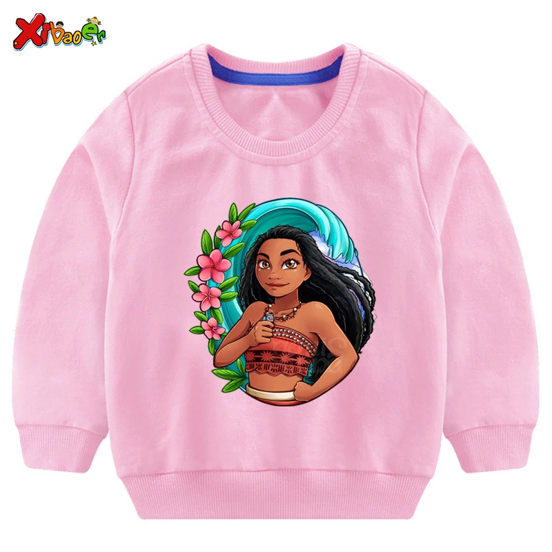 

Baby Girl Sweatshirt Moana Sweatshirts New Print Pullover Tee Autumn Kids Sweatshirt Tops Long Sleeve T-shirt Girls Baby Clothes