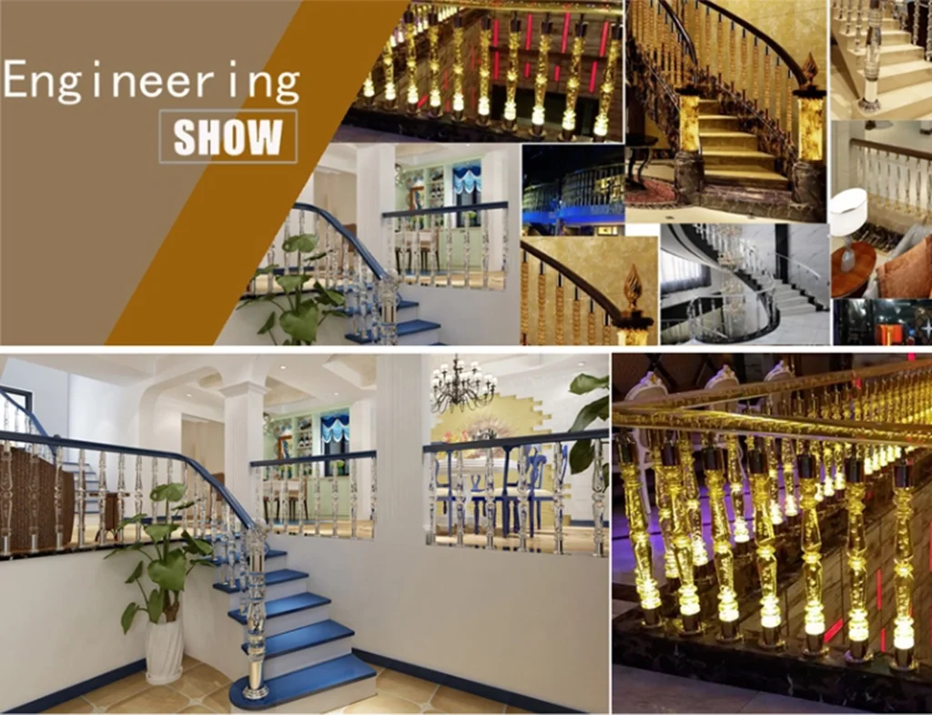 Прозрачные перила в доме из оргстекла - 93 фото