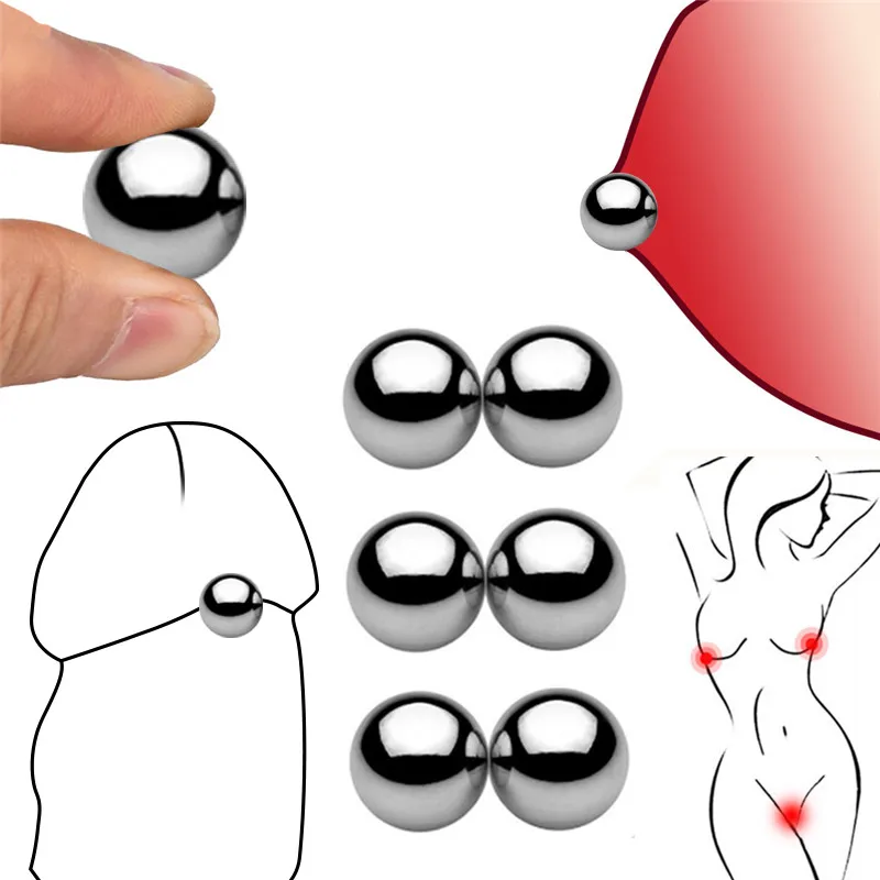 BDSM Bondage Stainless Steel Nipple Clamps Magnetic Orb Breast Clitoris Stimulator Erotic Restraints Sex Toys For Women Couples |