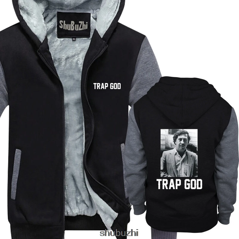 Толстовка Trap God с капюшоном Пабло Эскобар деньги лекарственные препараты Кокс городской ТВ Колумбия Netflix крутая Повседневная Толстовка Мужская Унисекс Новая мода sbz3429 - Цвет: black grey