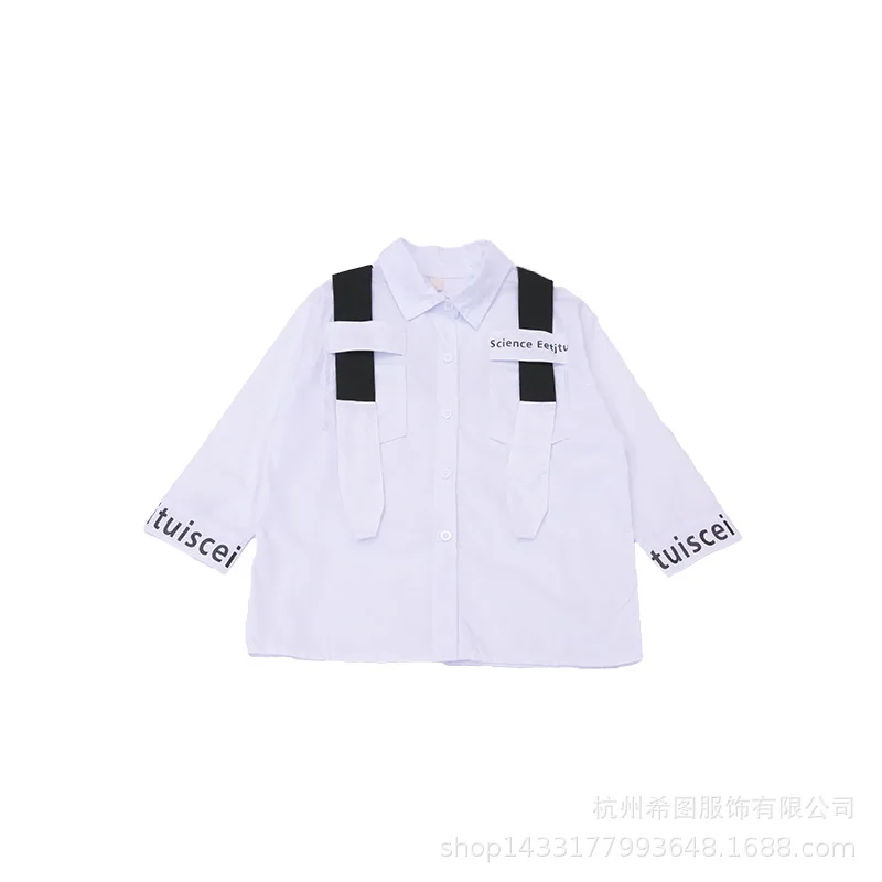 Новинка Весна 2020 свободная рубашка с принтом для детей среднего и большого