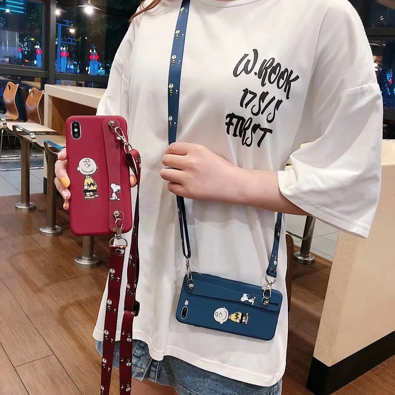 

cartoon dog couple matte candy phone case For iphone Xs MAX case for iphone XR X 6 6s 7 8 plus anime soft cover With lanyard