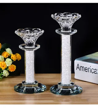 

European crystal candle holder lighting wedding supplies Crystal candlestick Table decoration wedding room romantic 50XX034