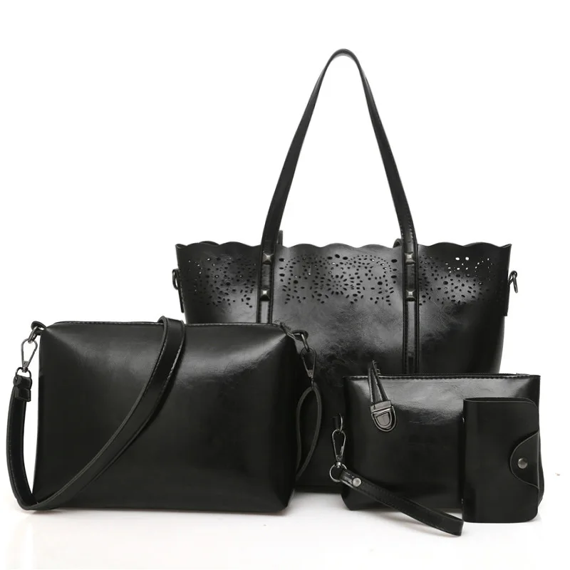 

2019 New Style Women's Handbag Retro Hollow out Different Size Bags Three-piece Set Large-Volume Crossbody Bag