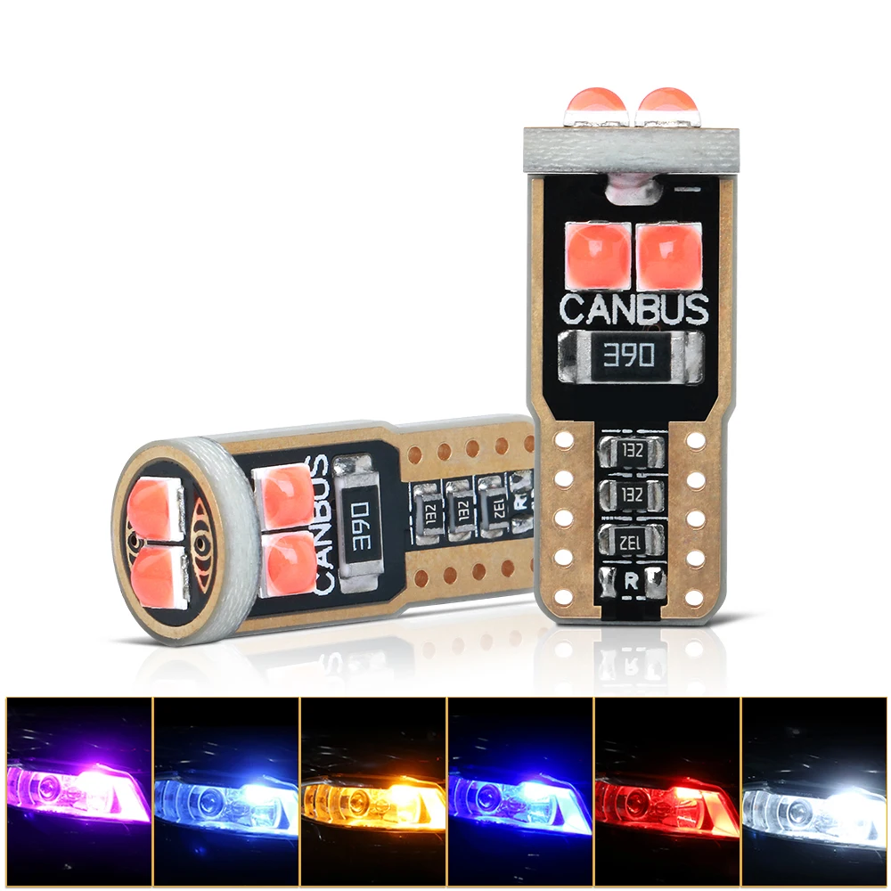 10 pces t10 led w5w 194 3030 6smd canbus nenhum erro carro interior luz led luzes do instrumento lâmpada cunha luz 12v 6000k