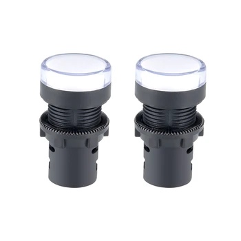 

uxcell 2Pcs AC 220V Indicator Lights, White LED, Flush Panel Mount 7/8" 22mm