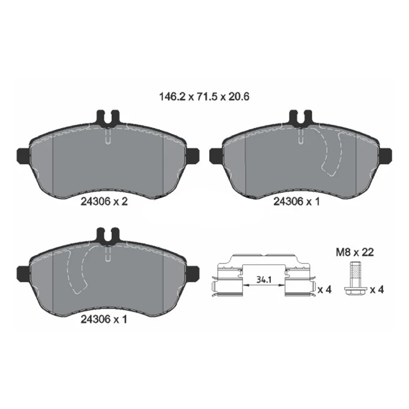 Для Mercedes-Benz W204 c-класс комплект колодок переднего тормоза C250 C300 0074205720