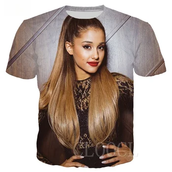 2021 nowy Ariana Grande drukuj Casual t-shirty kobiety mężczyźni ubrania gorąca sprzedaż Tee topy z krótkim rękawem Kpop T-Shirt Plus rozmiar 3D sweter tanie i dobre opinie krótkie CN (pochodzenie) POLIESTER Cztery pory roku Na co dzień Z okrągłym kołnierzykiem Regular Sukno 2XS-5XL