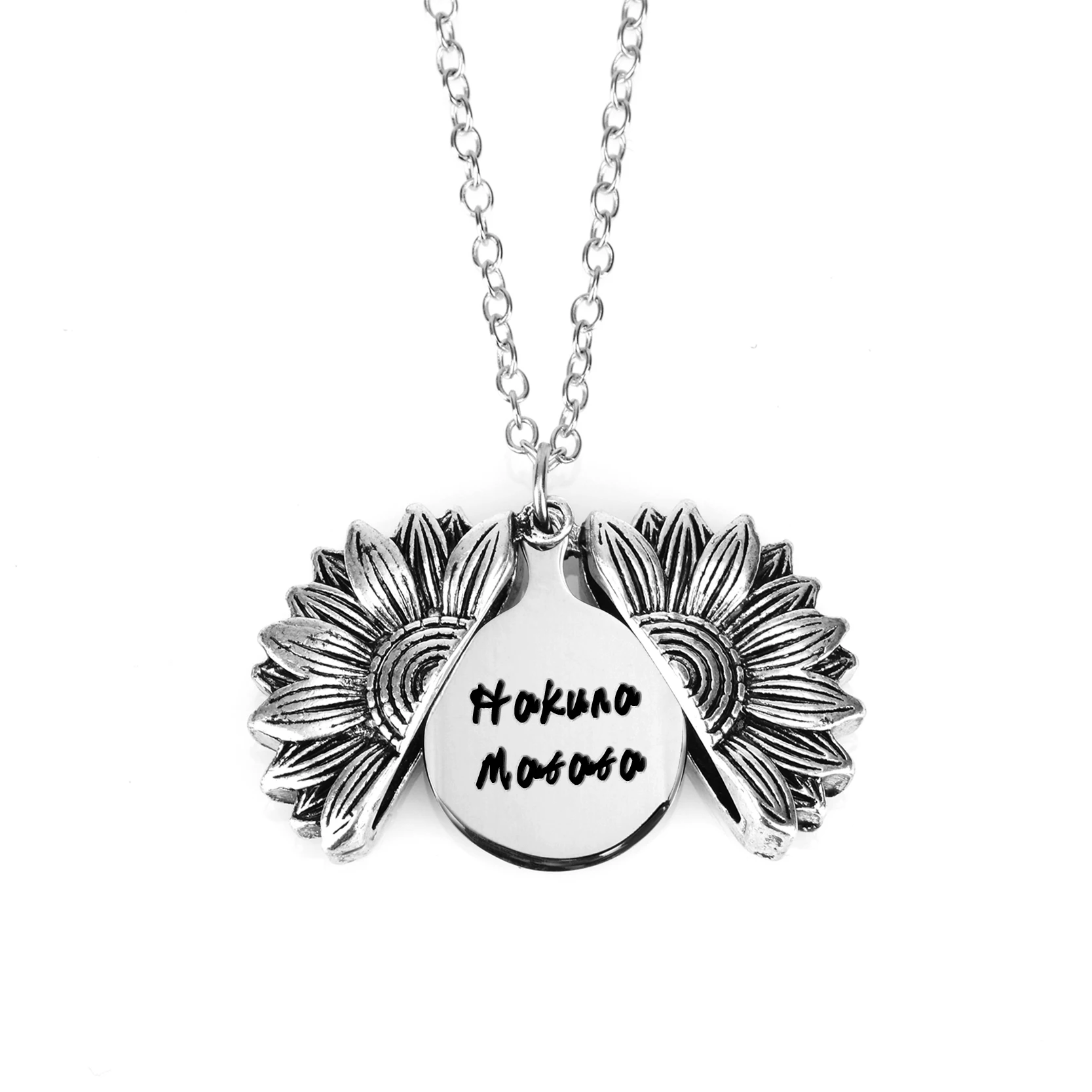 Hakuna Matata африканская пословица ожерелье подвески серебряная Длинная цепочка