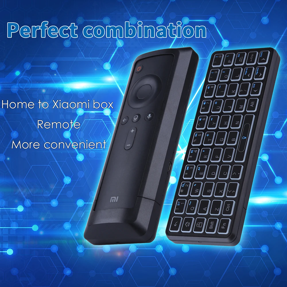 Оригинальная Беспроводная bluetooth-клавиатура iPazzPort Mini с подсветкой для XiaoMi Box с поддержкой Windows/Mac OS/Linux