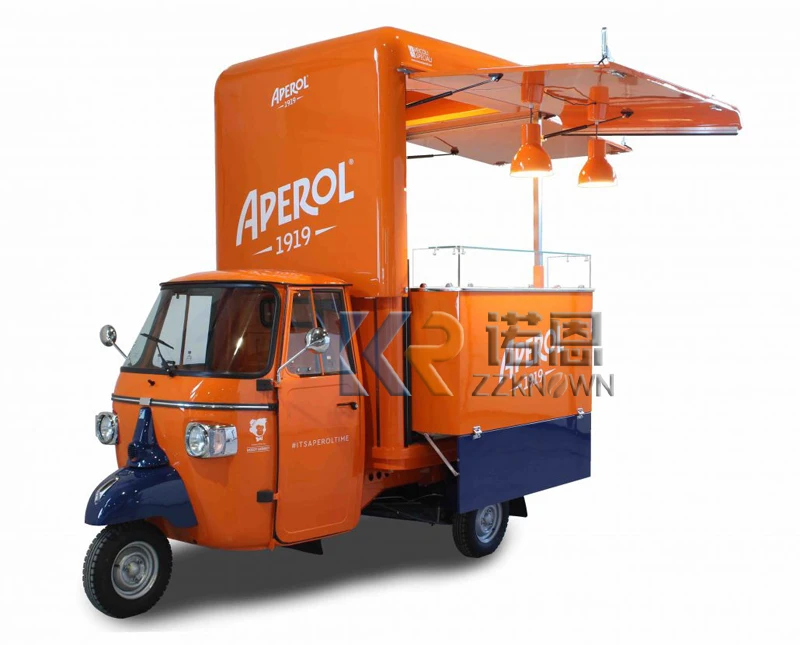 Gasoline Tuk Tuk Piaggio Ape Truck Coffee Kiosk Cart Fast Food Vending