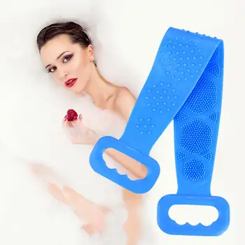 

Soft Bath Towel Bath Belt Body Exfoliating Massage For Shower Body Cleaning Bathroom Shower Strap Silicone LengthenBack Scrubber