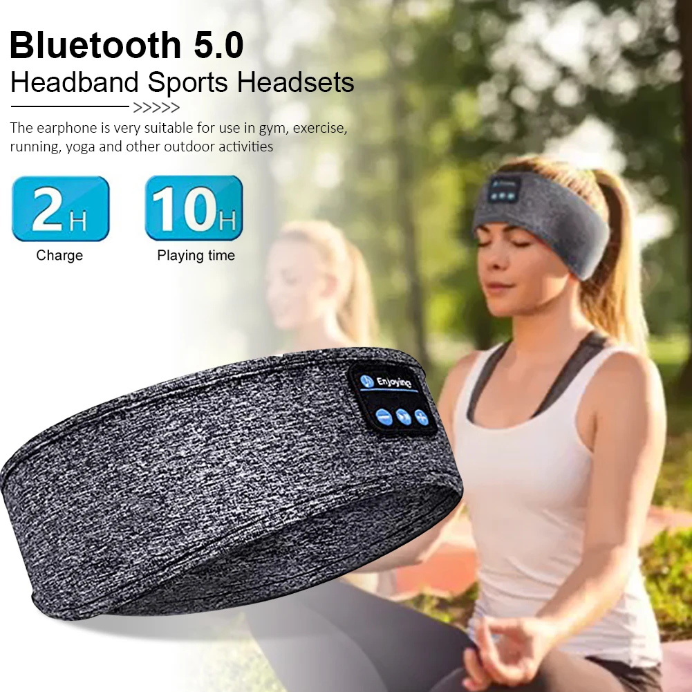 Wireless bluetooth 5.0 Earphones Sleeping Eye Mask Music player / Sports headband Travel Sweatband Headset Speakers Headset