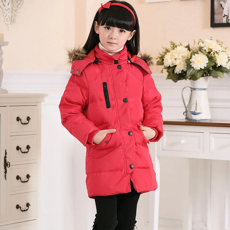 

New Russian Girls Winter Clothes Parka Down Clothing Teenager Coat Children's Outerwear Snowsuit Fashion Jacket for Girls 4-14Y