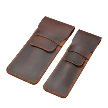

Retro Faux Leather Pencil Bags Handmade Pen Holder Pouch Pen Pencil Protective Sleeve Cover Pen Bags Stationery Organizer Bags