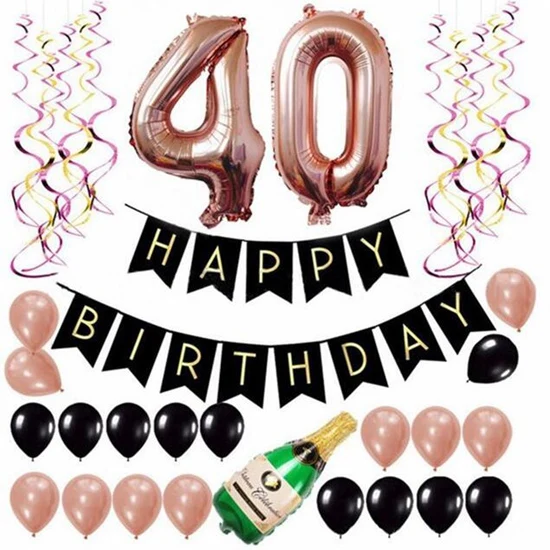 40th balloon 32 дюйма Количество воздушных шаров 18th 40th 50th 60th 30th День рождения украшения декорации с днем рождения воздушные шары Balony/воздушные шары - Цвет: 40th balloon