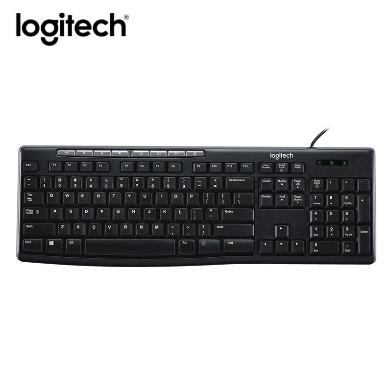 Проводная клавиатура Logitech K200 для ноутбука ПК домашнего офиса бизнеса игр USB