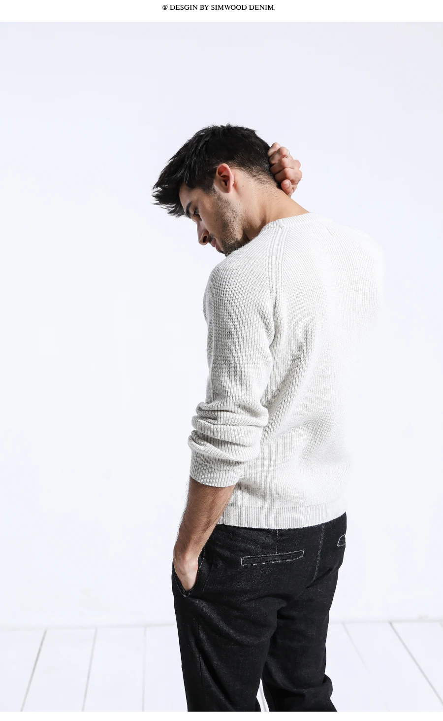 SIMWOOD брендовый шерстяной свитер для мужчин осень зима модный вязаный пуловер мужской кашемировый свитер Высокое качество 180369