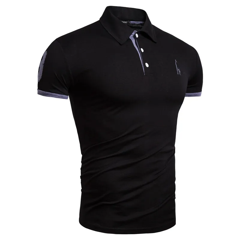 black-denim Прямая поставка, 17 цветов, брендовые качественные хлопковые футболки, мужские однотонные облегающие лоскутные Футболки с вышивкой, мужские футболки, американские S-3XL - Цвет: black-denim