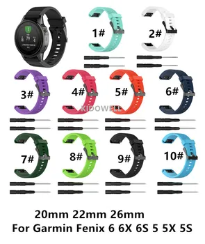 

Quick Easy Fit 26mm 22mm 20mm Silicone Watchband Straps for Garmin Fenix 6X 6 6S 5X 5 5S Plus 3 3HR S60 Smart Watch Wrist Band