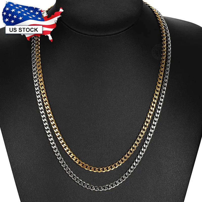 Collar De Eslabones De Acero Inoxidable Dorado De 3 Mm O Hip