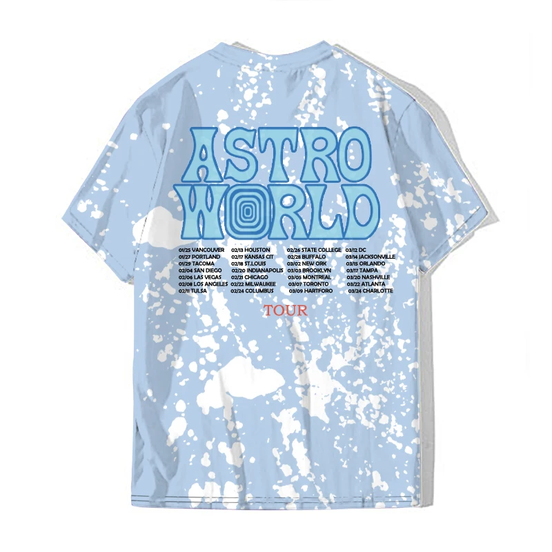 ASTROWORLD принтом Трэвиса Скотта, Astroworld фестиваль футболка для бега Новая мода в стиле хип-хоп Харадзюку футболки Camiseta