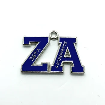 

Fashion enamel color Metal Letter ZA Pendant ZETA ARCHONETT college society symbol jewelry DIY accessories