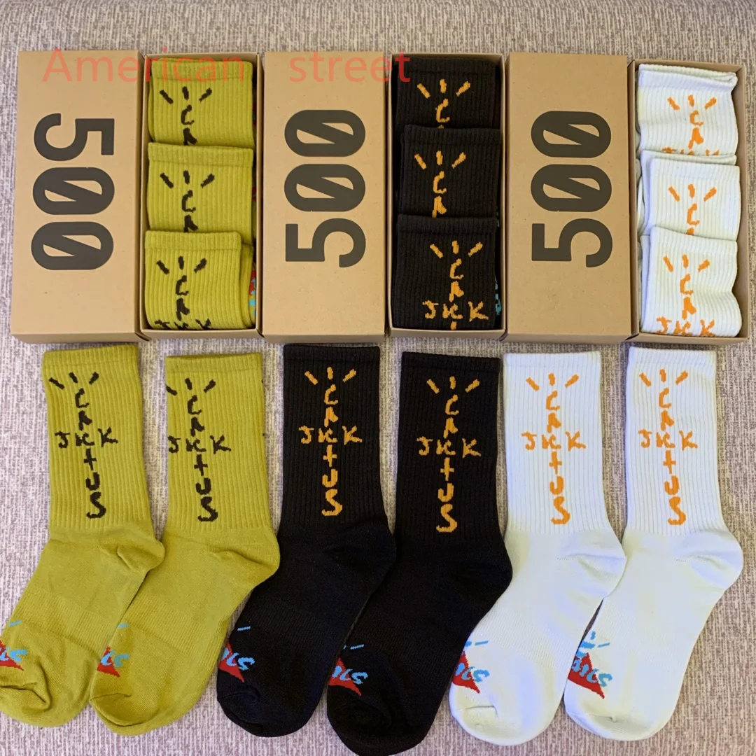 2021 New Socks Skate Crew Trails Men Sport Travis Scott Cactus Jack Bandanas Streetwear Hip Hop 3 Pairs/box | Мужская одежда