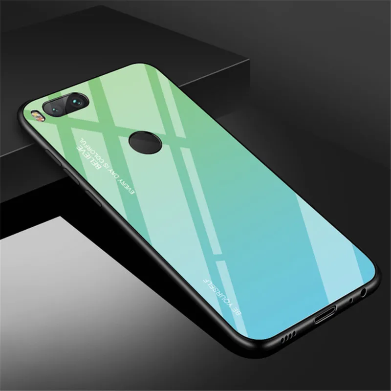 Gradient Painted Tempered Glass Case For Xiaomi Mi8 Mi A2 Lite A1 Pocophone F1 Mi6 Phone Case Redmi Note 5 6 Pro Mi6X Mi5X Cover (21)