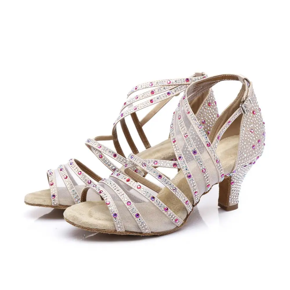 Туфли HROYL женские для латиноамериканских танцев туфли со стразами бальных танго